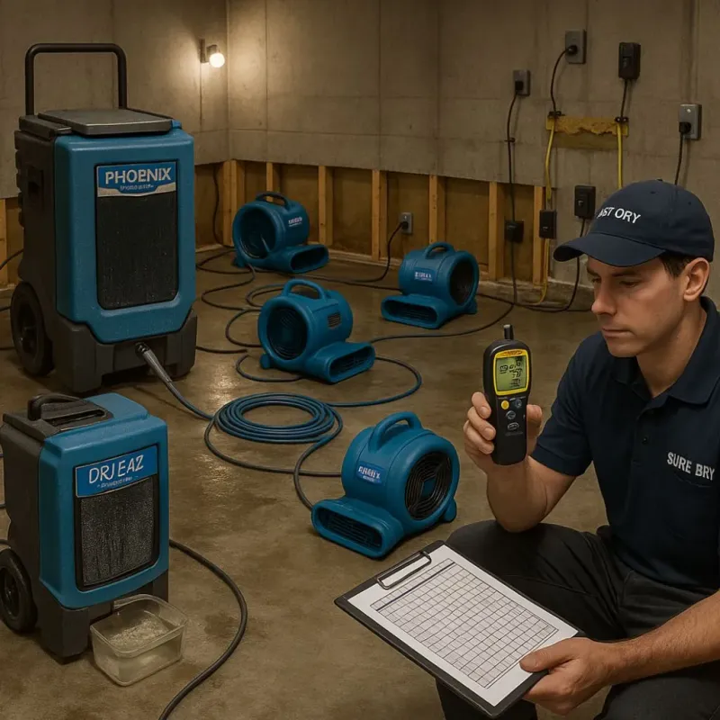 Structural Drying and Dehumidification process in Paducah, TX